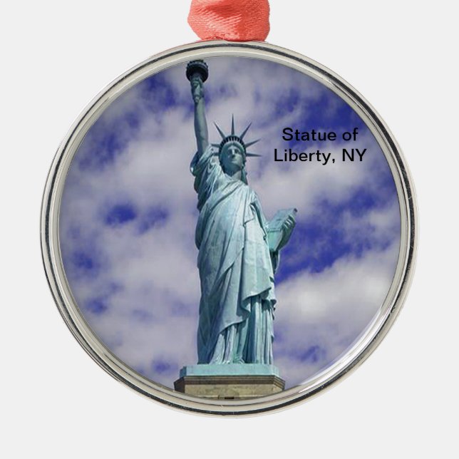 Statue of Liberty, Ellis Island, New York Metal Ornament (Front)