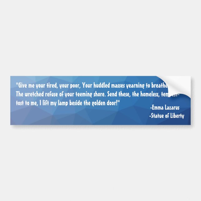 Statue of Liberty Emma Lazarus Quote Bumper Sticker (Front)