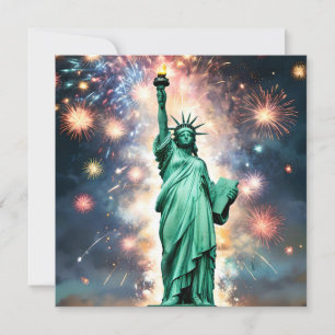 Statue Of Liberty Fireworks Independence Day, Save The Date