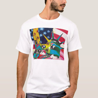 Statue of Liberty & Flag Posterized T-Shirt