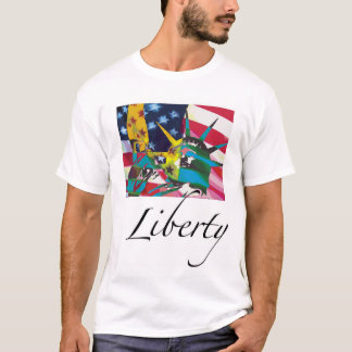 Statue of Liberty & Flag Posterized T-Shirt