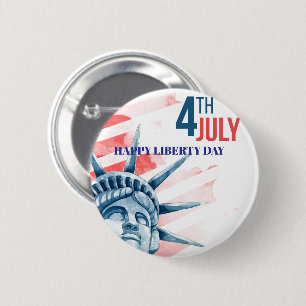 Statue of Liberty Fourth July Custom 2 Inch Round Button