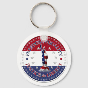 Statue of Liberty FREEDOM,EQUALITY,JUSTICE,LIBERTY Keychain