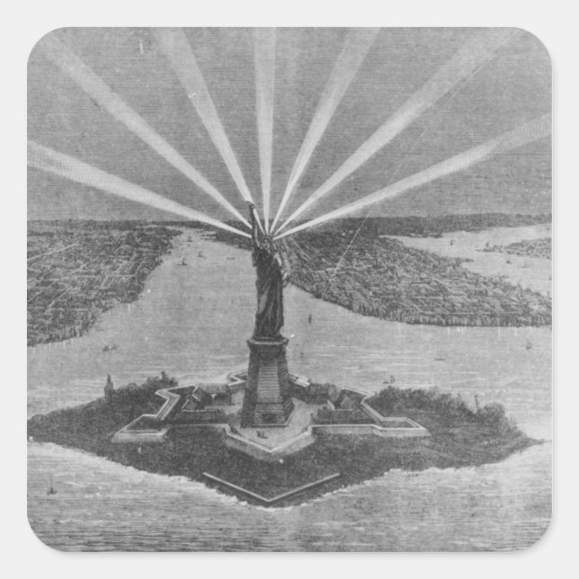 Statue of Liberty, from 'The Graphic' Square Sticker (Front)