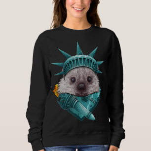 Statue Of Liberty Hedgehog 4th Of July Animal Usa  Sweatshirt