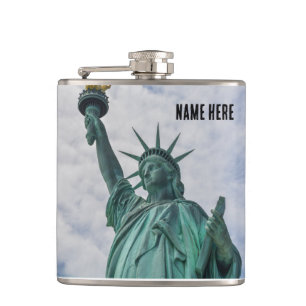 Statue of Liberty hip flask - customize name