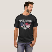 Statue Of Liberty Holding A Gun - Merica Red White T-Shirt (Front Full)