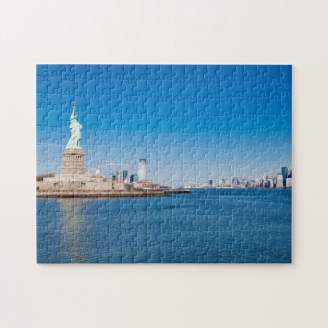 Statue of Liberty, Hudson River and Manhattan Jigsaw Puzzle (Horizontal)