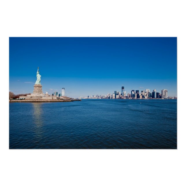 Statue of Liberty, Hudson River and Manhattan Poster (Front)