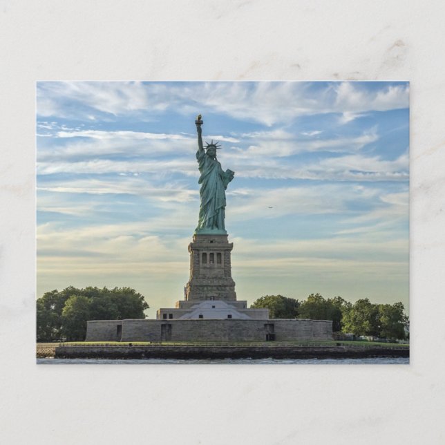 Statue of Liberty, Hudson River, New York Holiday Postcard (Front)