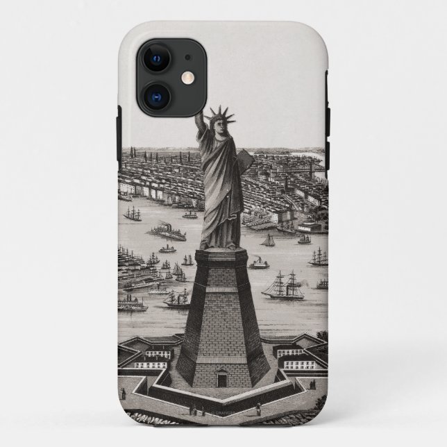 Statue Of Liberty In New York Harbour Case-Mate iPhone Case (Back)