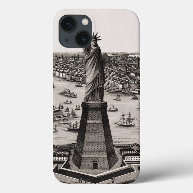 Statue Of Liberty In New York Harbour Case-Mate iPhone Case (Back)