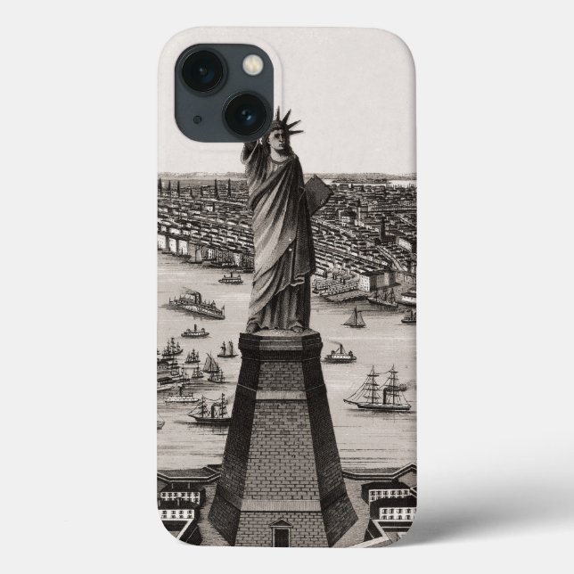 Statue Of Liberty In New York Harbour Case-Mate iPhone Case (Back)