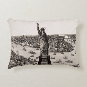Statue Of Liberty In New York Harbour Decorative Pillow
