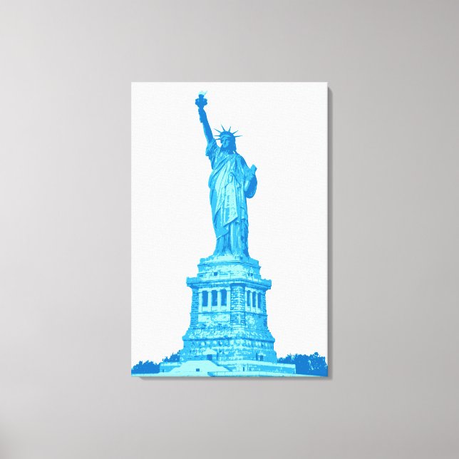 Statue of Liberty in shades of blue Canvas Print (Front)