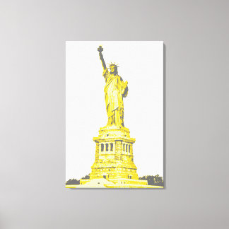 Statue of Liberty in shades of yellow and grey Canvas Print