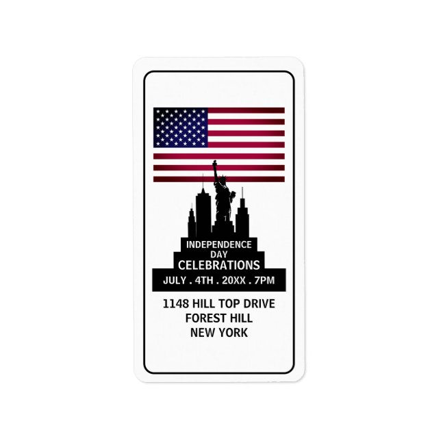Statue of Liberty, Independence Day Celebration Label (Front)