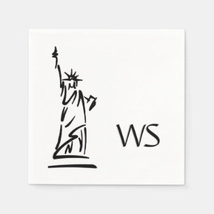 Statue of Liberty Initialized Napkin