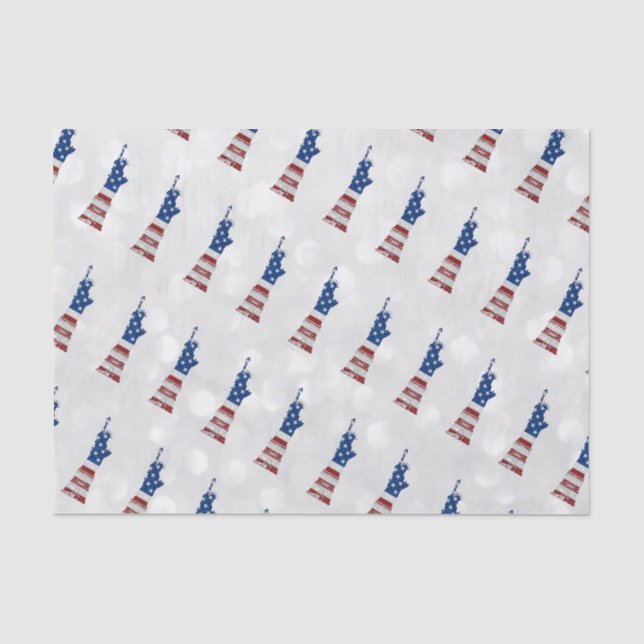 Statue Of Liberty July 4th Glitter Tissue Paper (Front)