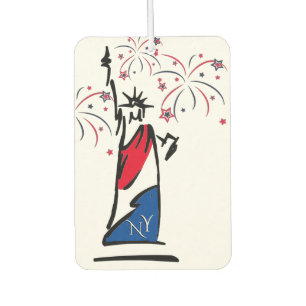 Statue of Liberty July 4th Stripes Fireworks Air Freshener