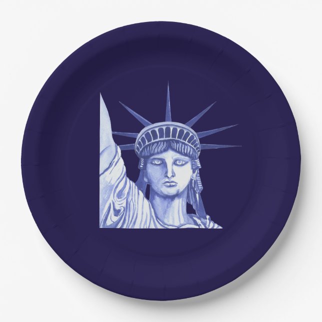 Statue Of Liberty July Fourth Holiday paper plate (Front)