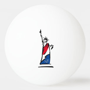 Statue of Liberty / Lady Liberty Stripes Ping Pong Ball