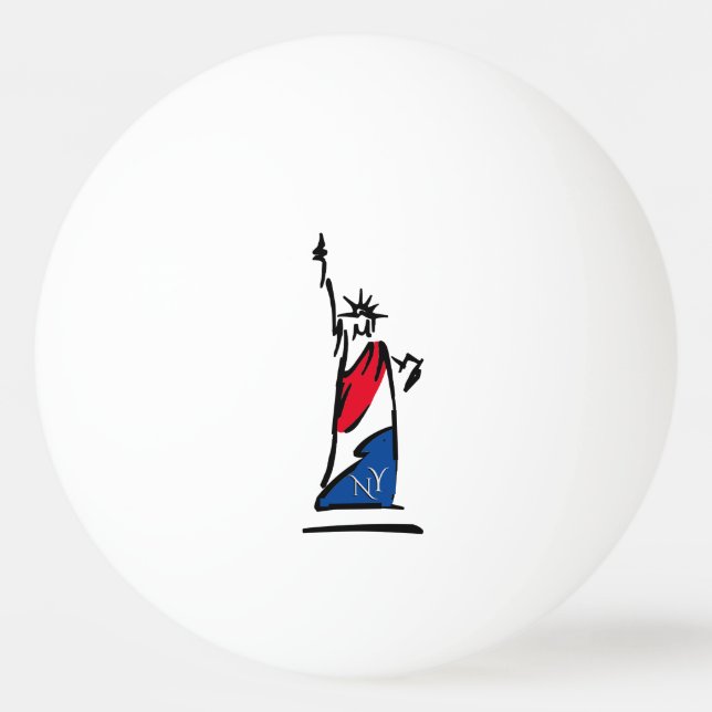 Statue of Liberty / Lady Liberty Stripes Ping Pong Ball (Front)