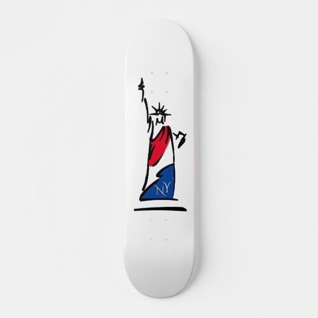 Statue of Liberty / Lady Liberty Stripes Skateboard (Front)