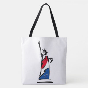 Statue of Liberty / Lady Liberty Stripes Tote Bag