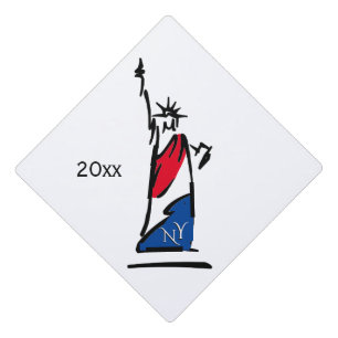 Statue of Liberty / Lady Liberty Stripes Year Graduation Cap Topper