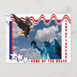 STATUE OF LIBERTY - LAND OF THE FREE POSTCARD