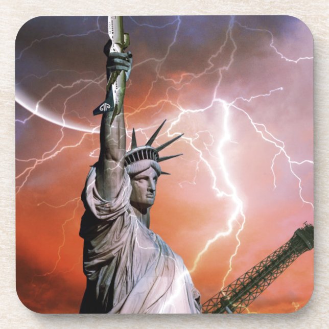 Statue of Liberty Lightening. Coaster (Front)