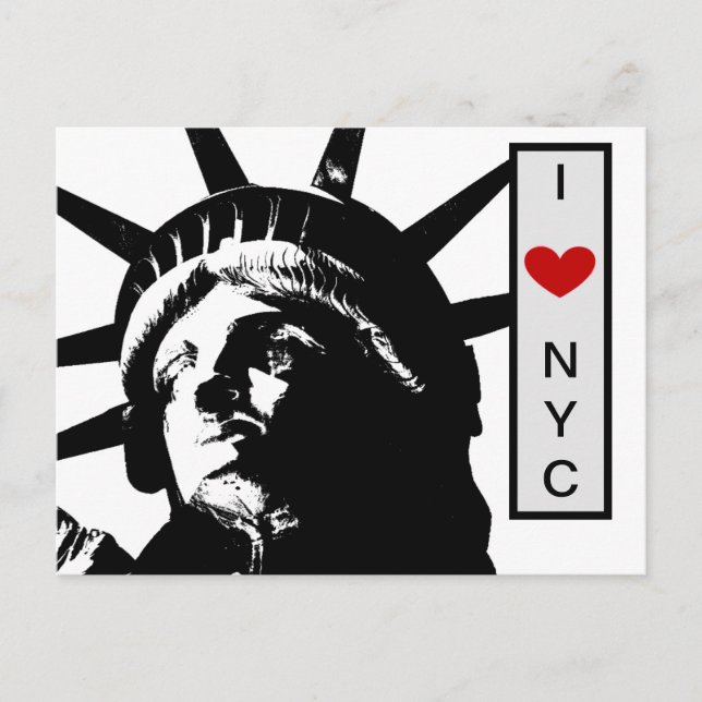 Statue of Liberty Love New York City Pop Art Postcard (Front)