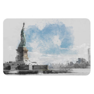 Statue of Liberty Magnet Manhattan NYC Watercolor