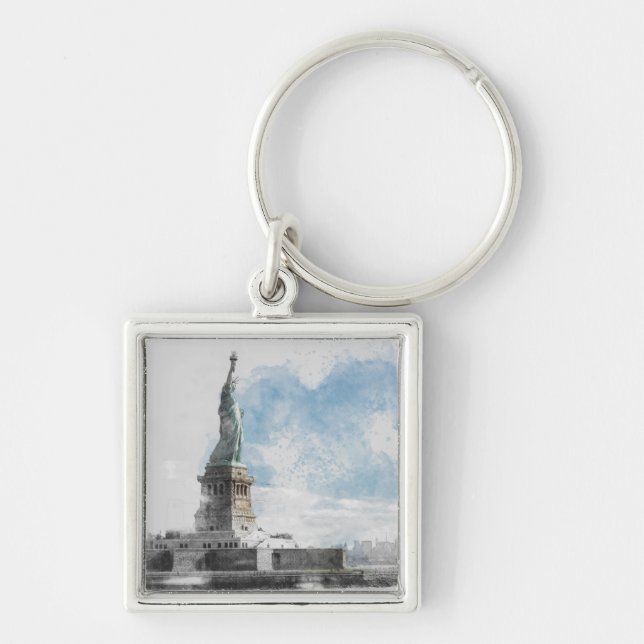 Statue of Liberty Manhattan Keychain NYC Souvenir (Front)