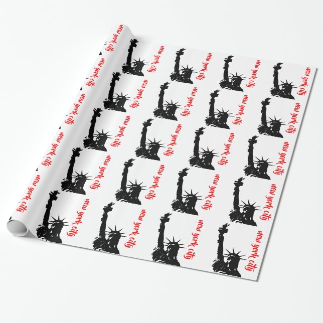 Statue of Liberty New Yok City Pop Art Wrapping Paper (Unrolled)