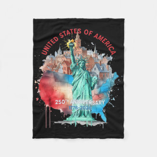 Statue-of-liberty New York Circa 1776 Usa 250th Bi Fleece Blanket