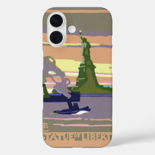 Statue of Liberty, New York City, Vintage Travel iPhone 16 Case