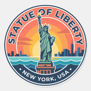 Statue of Liberty New York Classic Round Sticker
