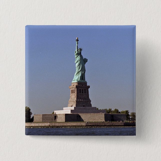 Statue of Liberty, New York Harbour, New York 2 Inch Square Button (Front)