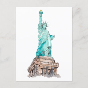 Statue of Liberty New York Manhattan Island Postcard