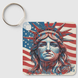 Statue of Liberty New York Patriotic USA Freedom Keychain