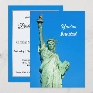 Statue of Liberty New York Photo Birthday Invitation