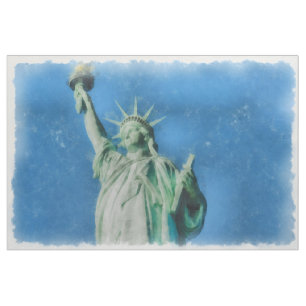 Statue of liberty, New York watercolors painting Fabric