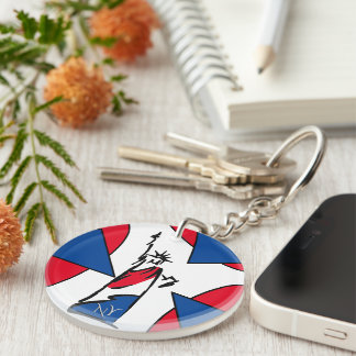 Statue of Liberty NY Red White and Blue Keychain