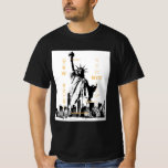 Statue Of Liberty Nyc New York Manhattan Mens T-Shirt<br><div class="desc">Nyc Brooklyn Bridge Statue Of Liberty New York City Manhattan Elegant Template Men's Value Black T-Shirt.</div>