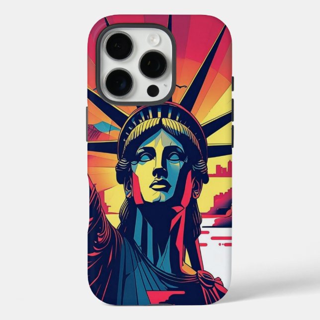 Statue of Liberty NYC Skyline Mobile Case  (Back)