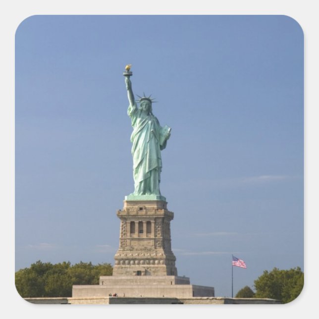 Statue of Liberty on Liberty Island in New Square Sticker (Front)