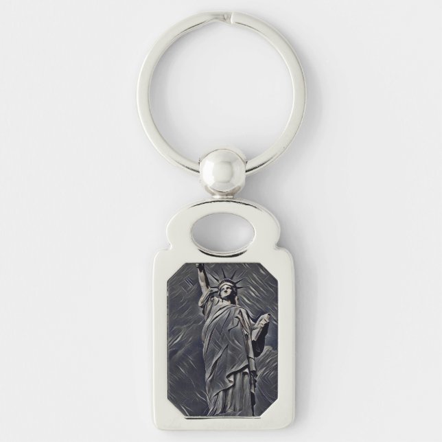Statue of Liberty painting Keychain (Front)
