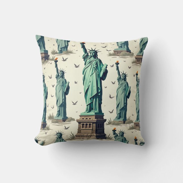 statue of liberty pillow cushion (Front)